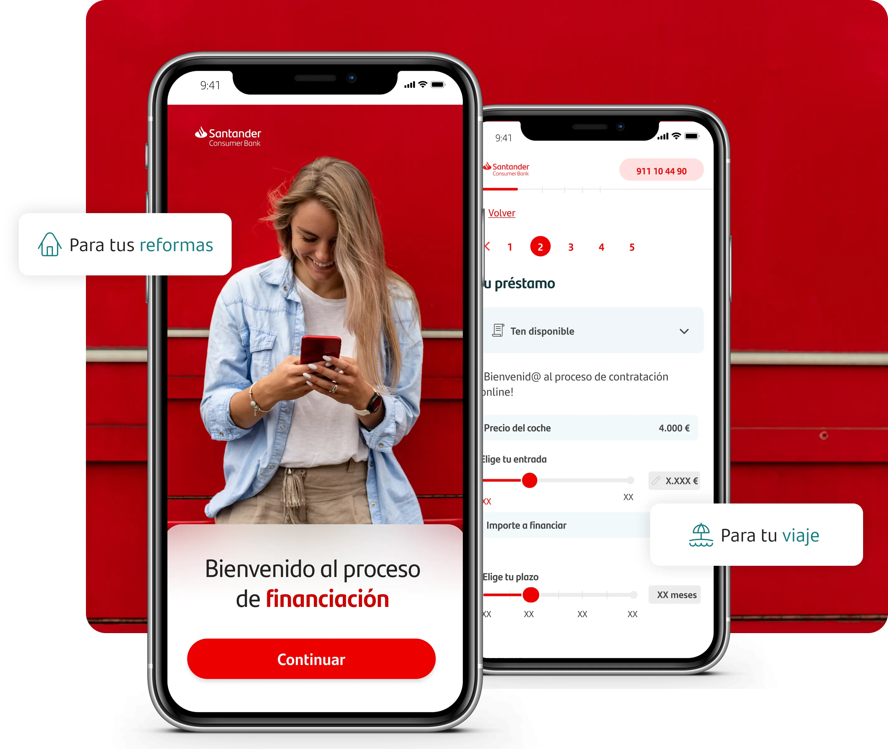 imagen de moviles simulando un préstamo